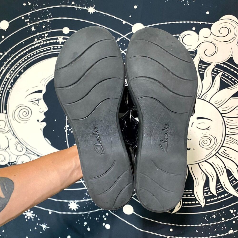Clarks Leisa Melinda Slingback Strappy Sandal Women's 8.5 Black Croc Leather - Picture 3 of 9